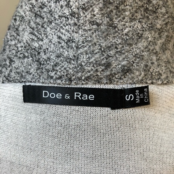 Doe & Rae Charcoal Grey Fleece Blazer Coat - Picture 9 of 11